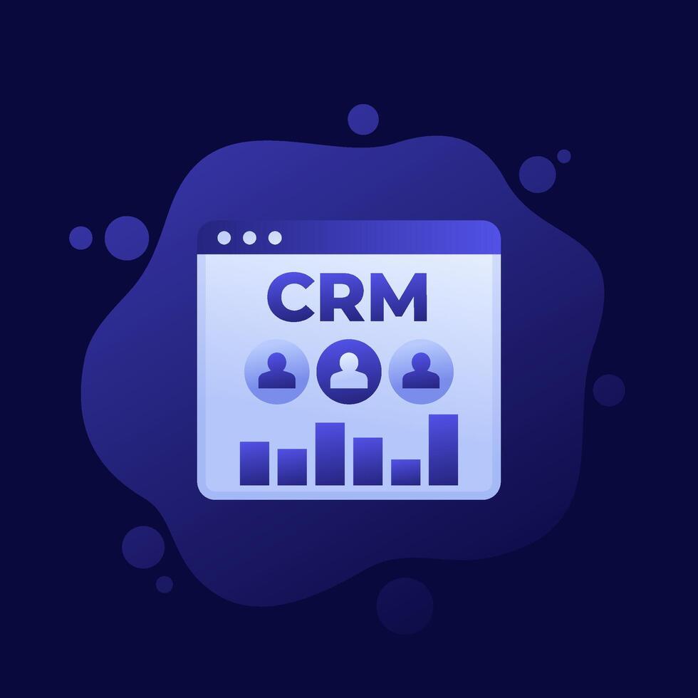 CRM software, customer relationship management design vector