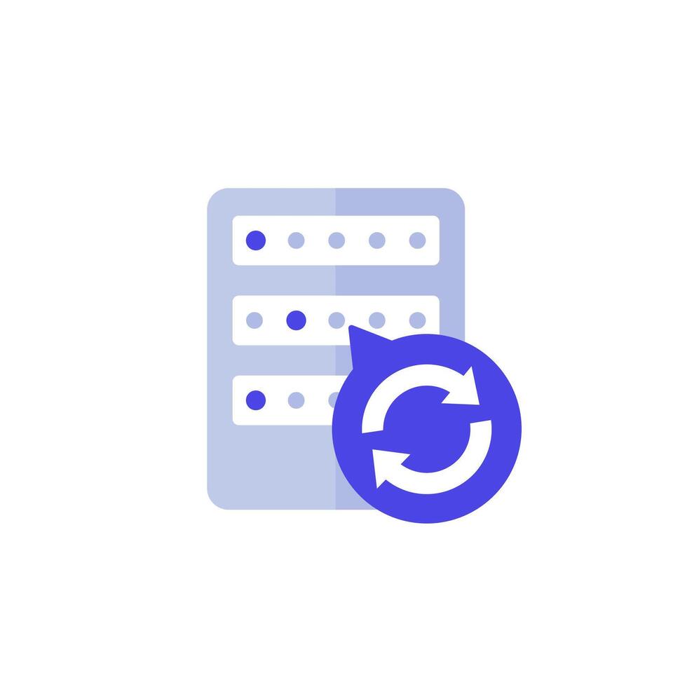 backup servers data icon, flat design vector
