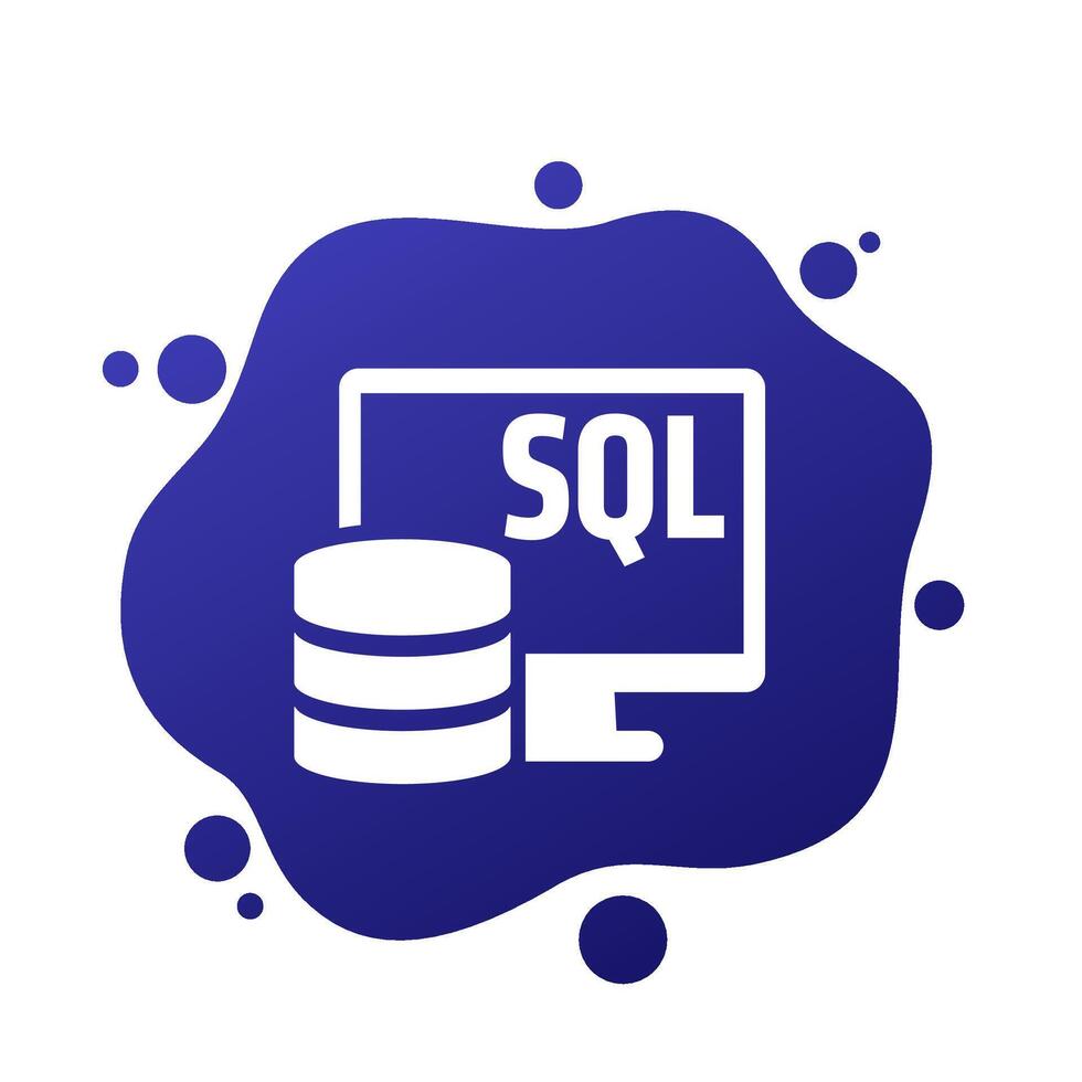SQL icon with a database and computer 54322044 Vector Art at Vecteezy