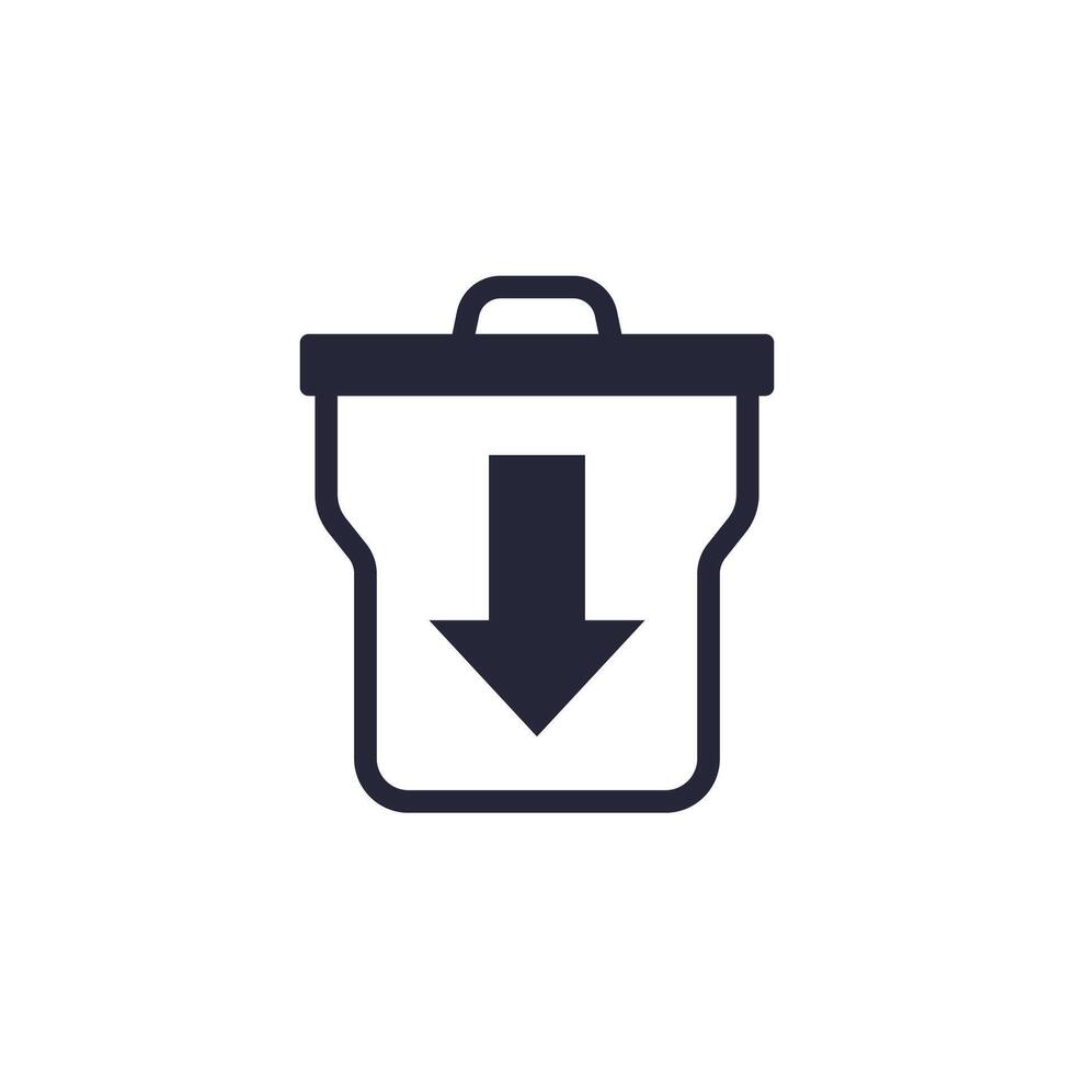 waste reduction icon with a trash bin vector