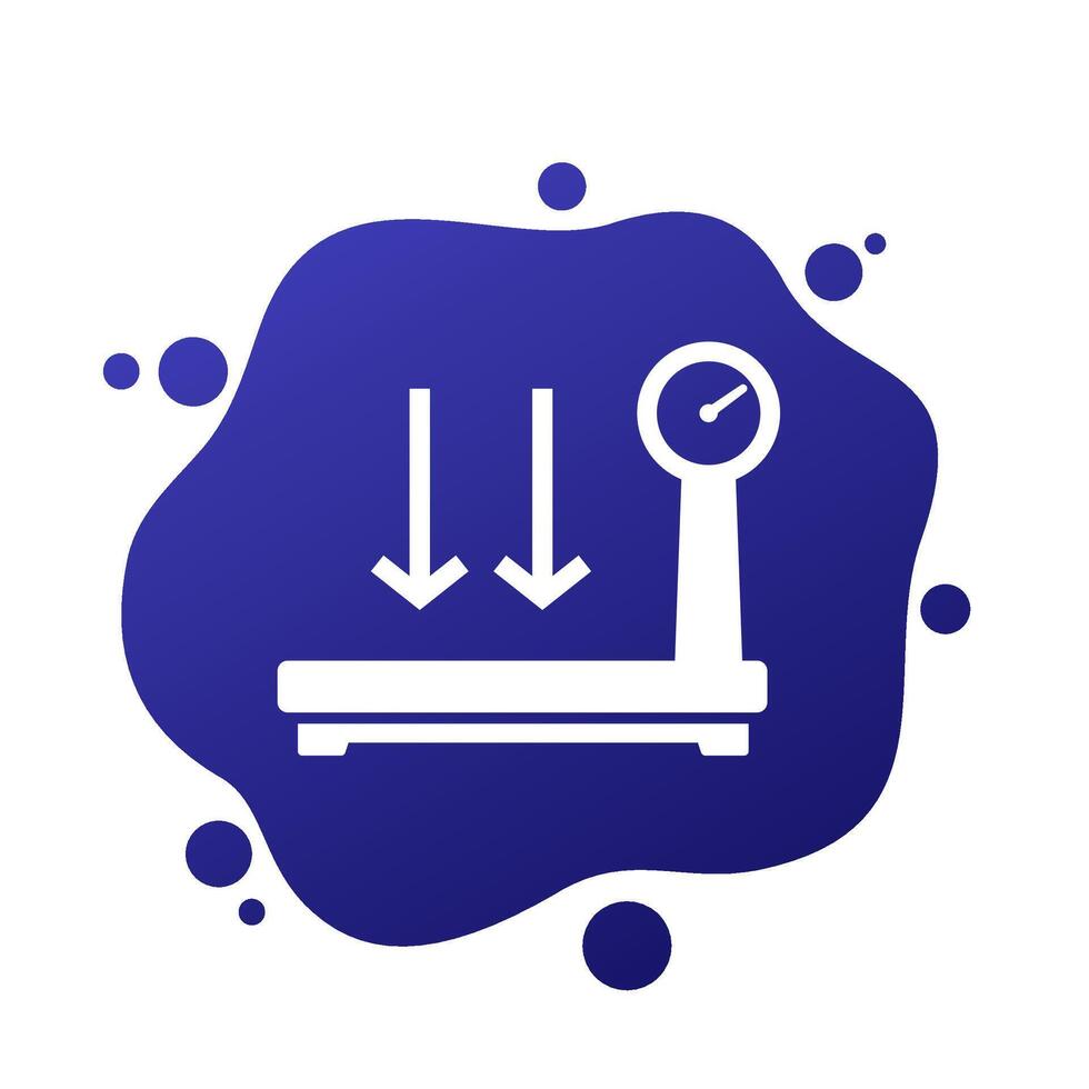 platform scales icon, weight machine vector