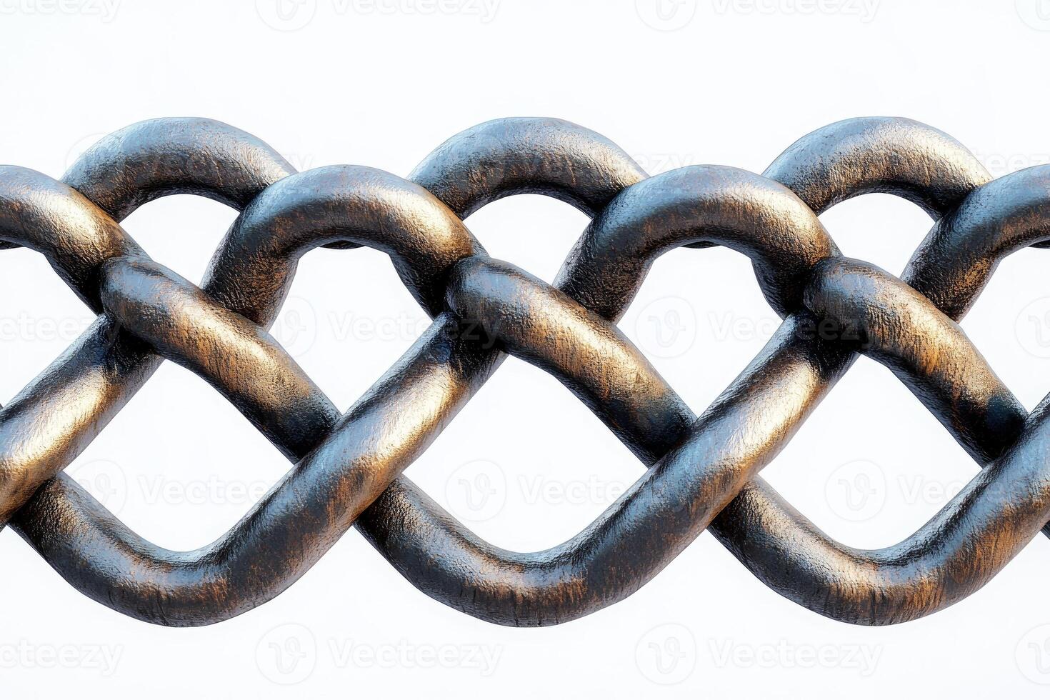 Intertwined metal wires creating a strong and decorative pattern photo