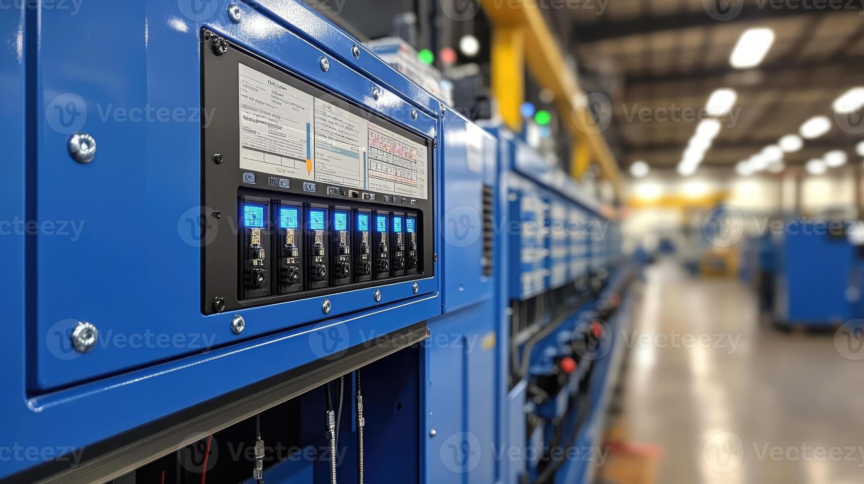 Electrical control panel displaying information and settings in industrial facility photo