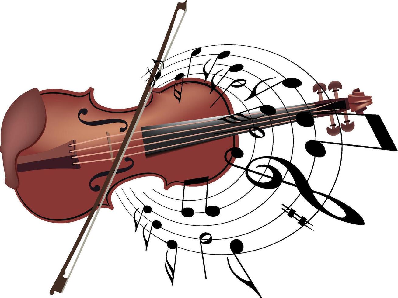 A violin and musical notes vector