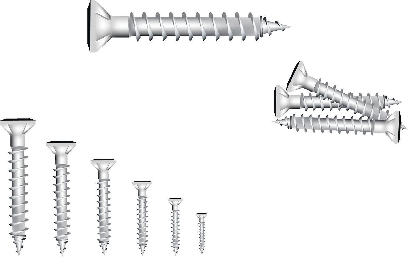 Screws and screws on a white background vector