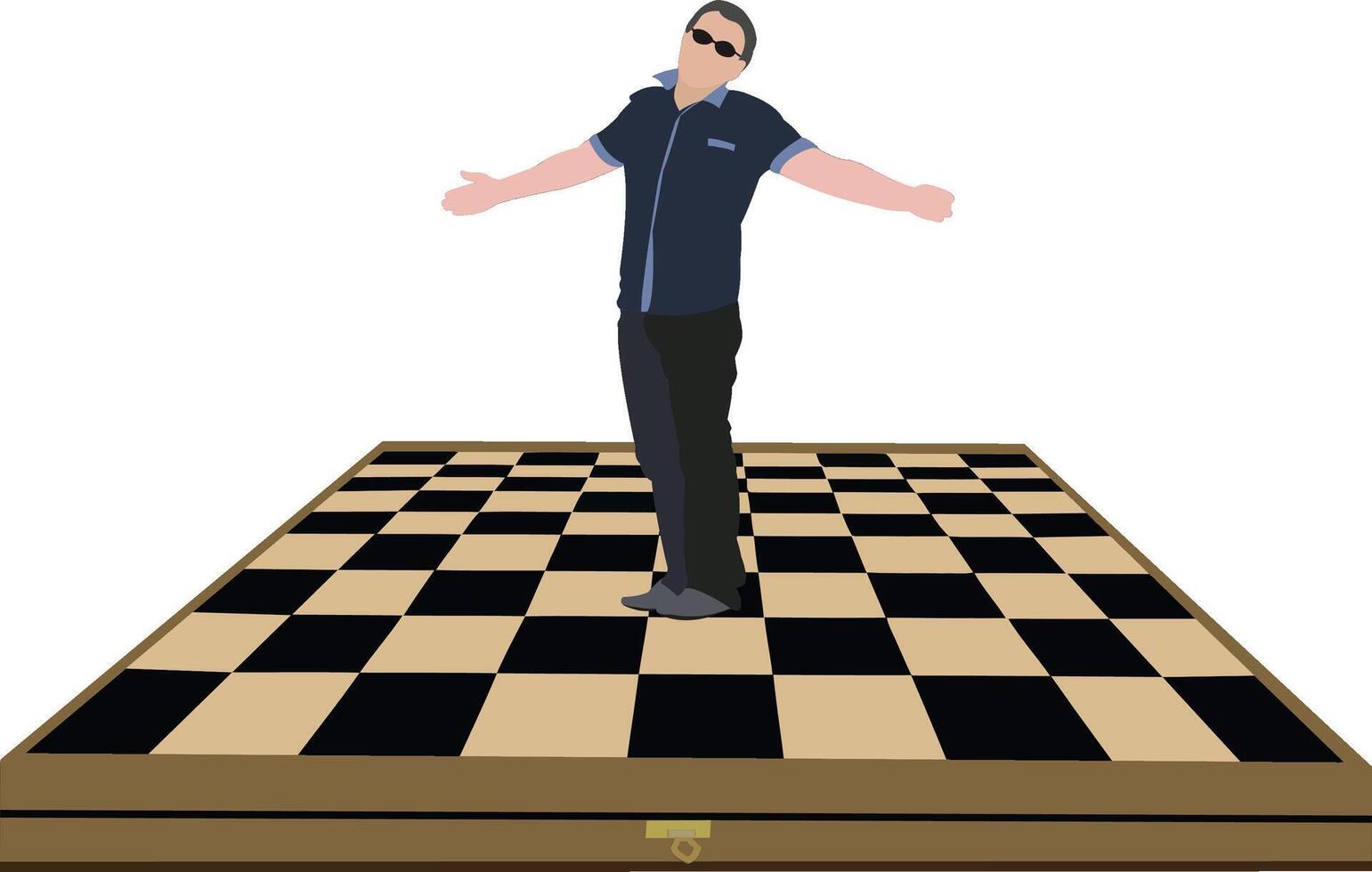 A man standing on a chess board vector
