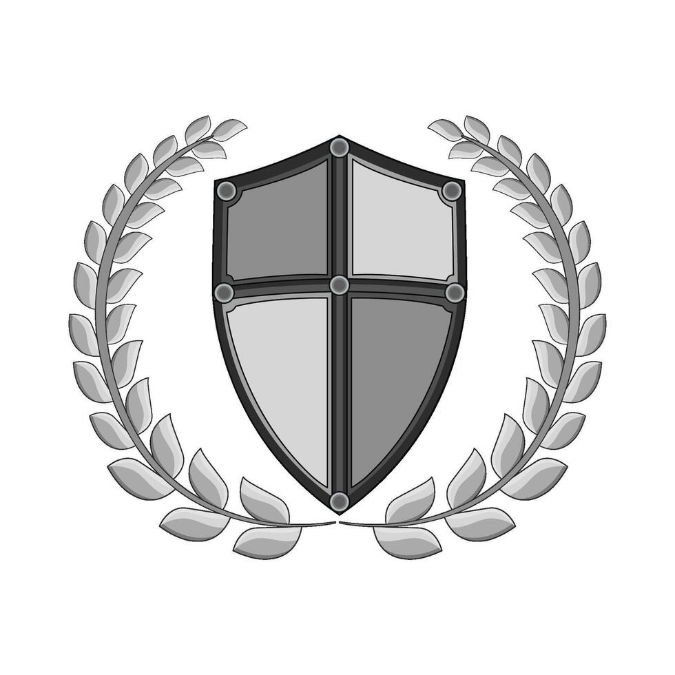 Symbolic Shield with Laurel Leaves vector