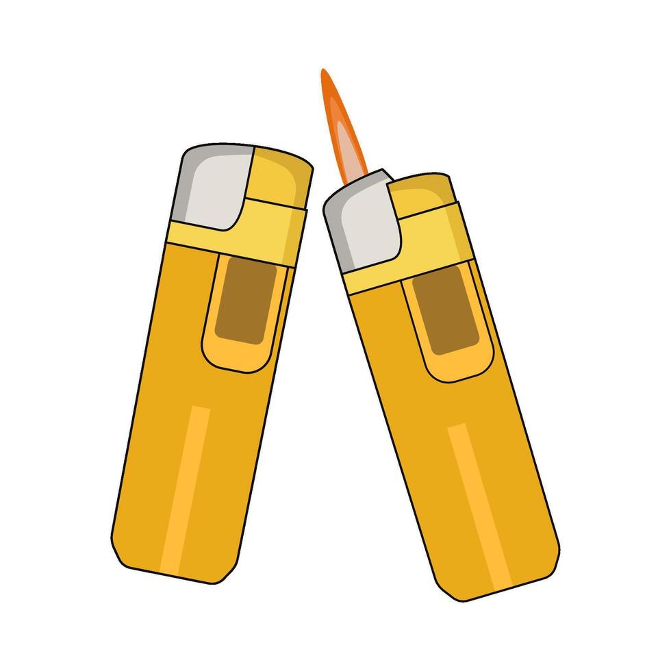 illustration of yellow gas lighter vector