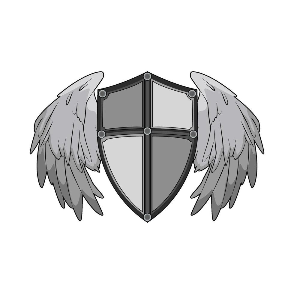 Classic Shield with Wing Accents vector