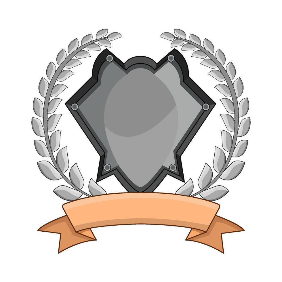 shield ribbon with laurel wreath vector