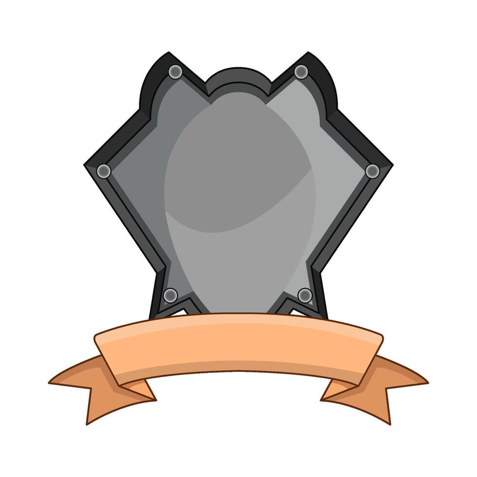 Shield with Stylish Ribbon illustration vector