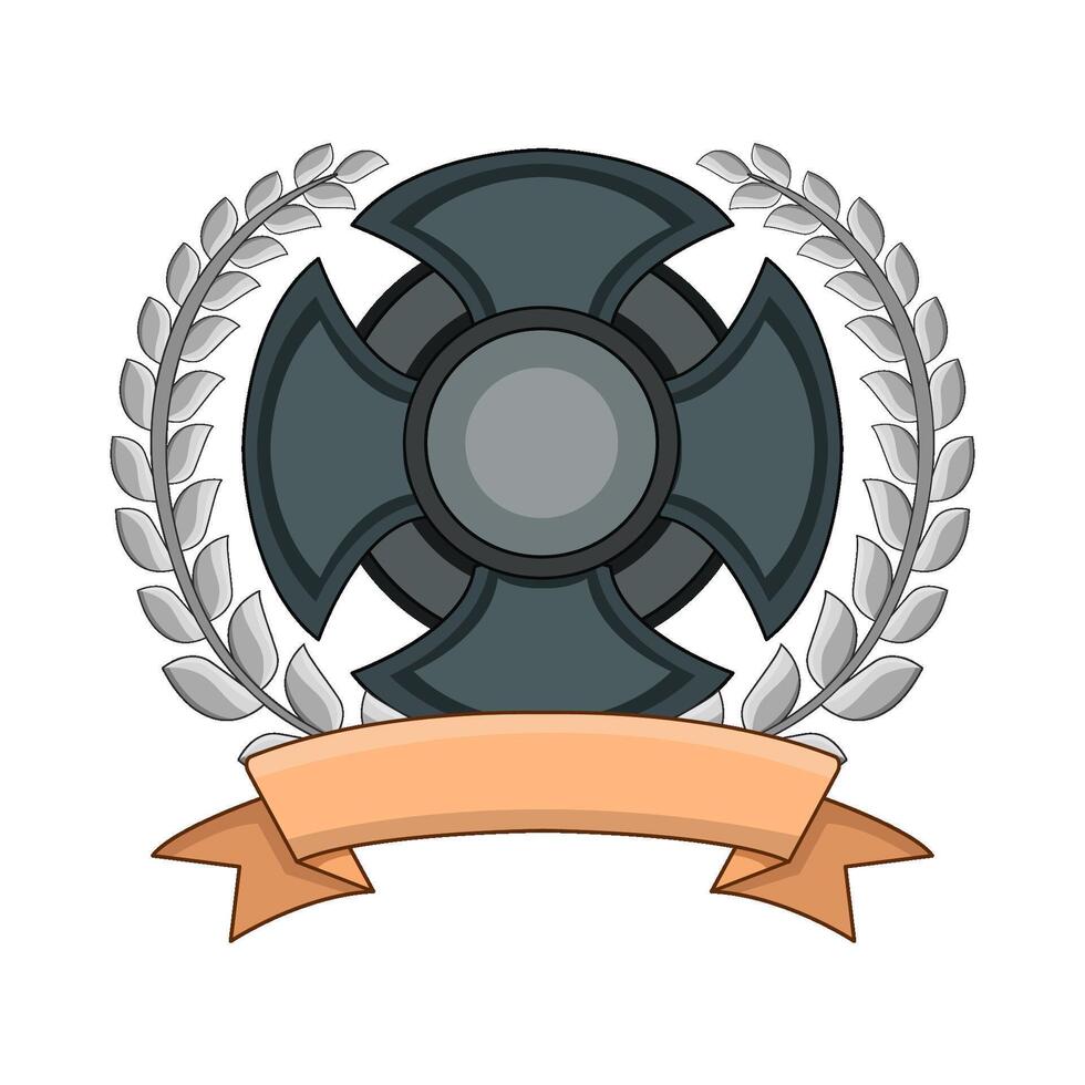shield ribbon with laurel wreath illustration vector