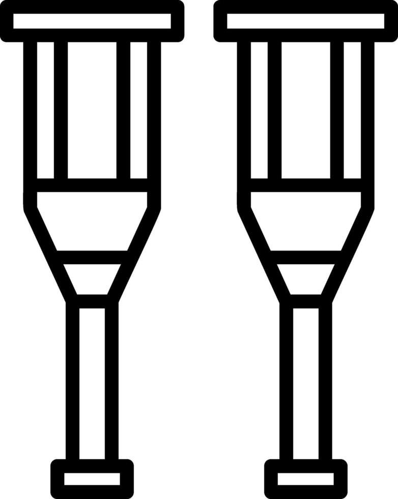 Crutches Line Icon vector