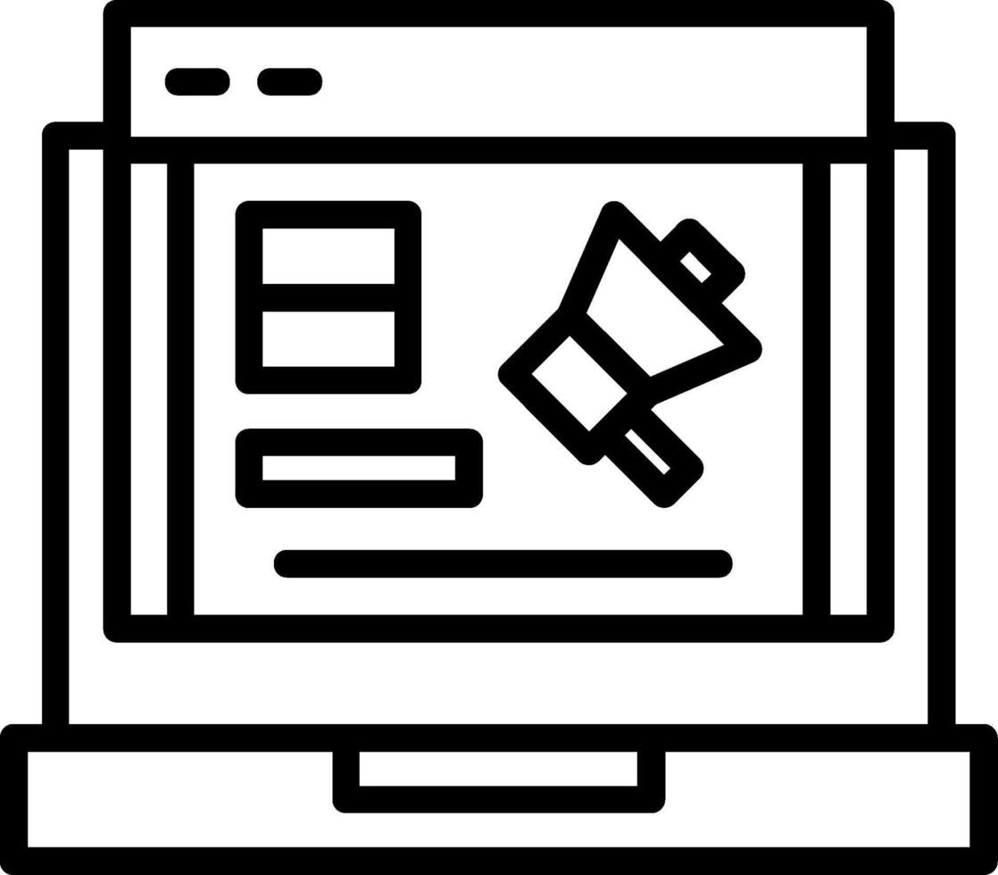 Website Ads Line Icon vector