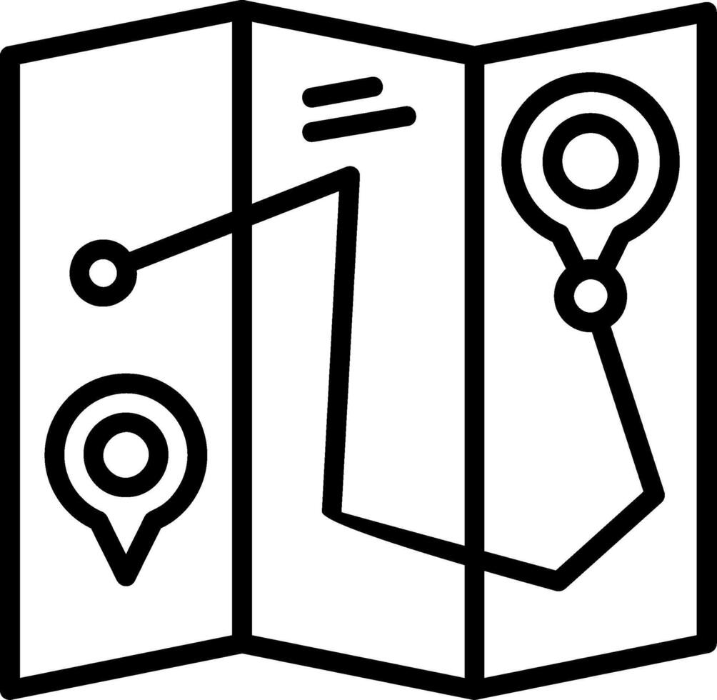 Map Line Icon vector