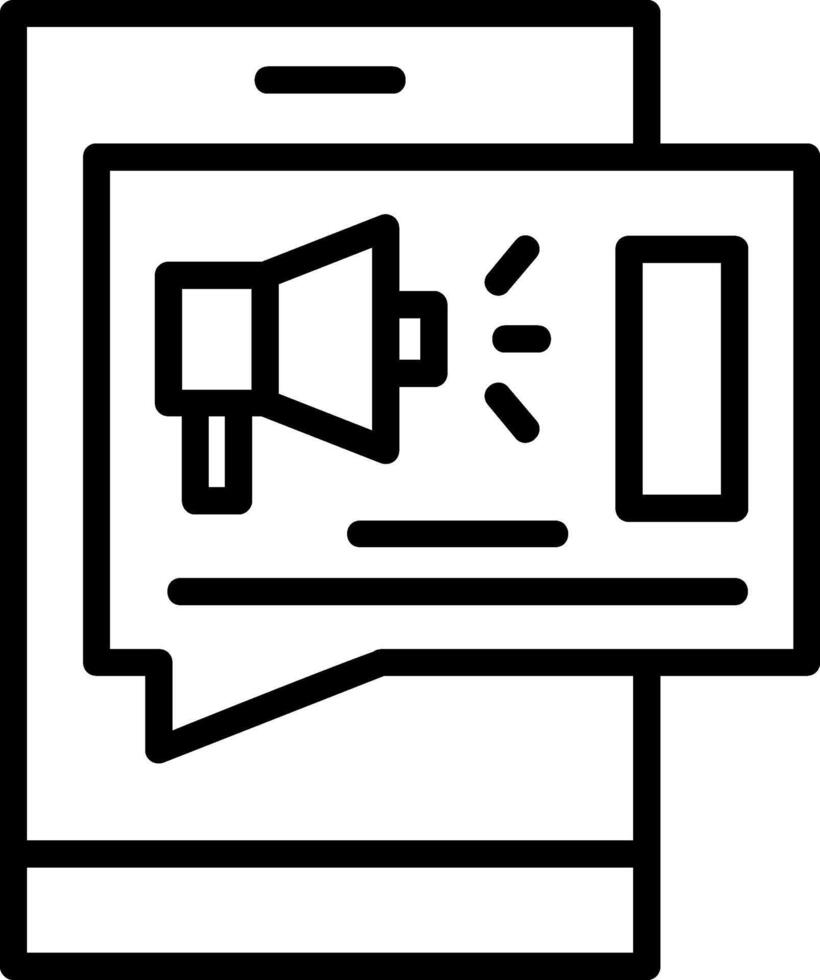 Sms Marketing Line Icon vector