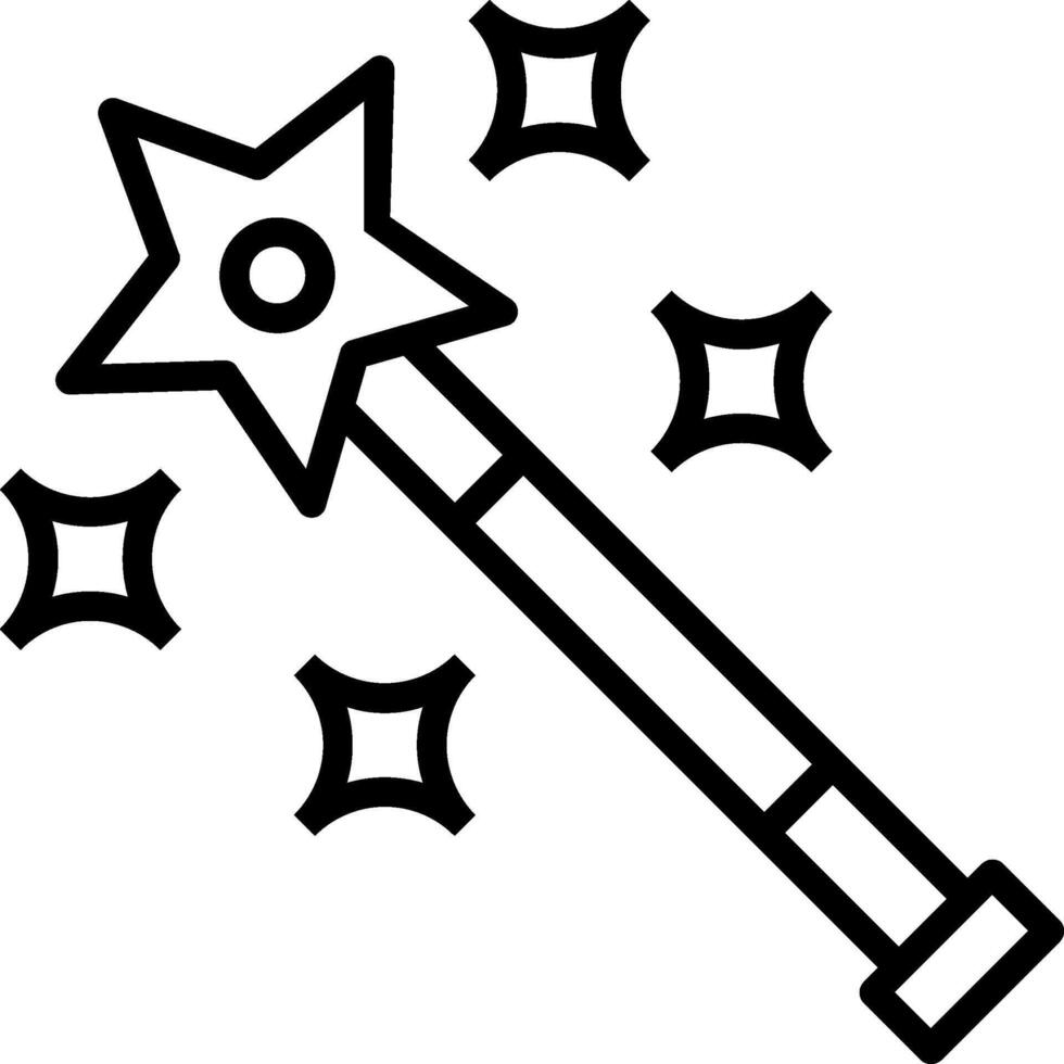 Magic Wand Line Icon vector