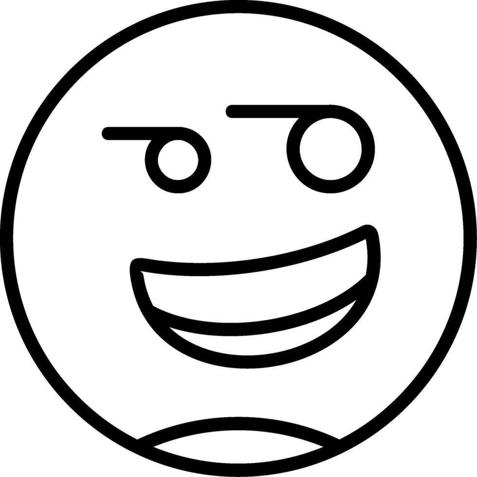 Smirking Face Line Icon vector