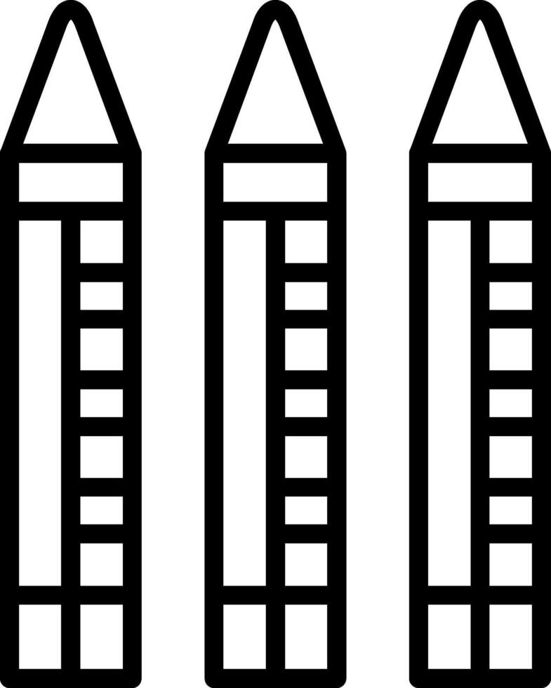 Crayons Line Icon vector