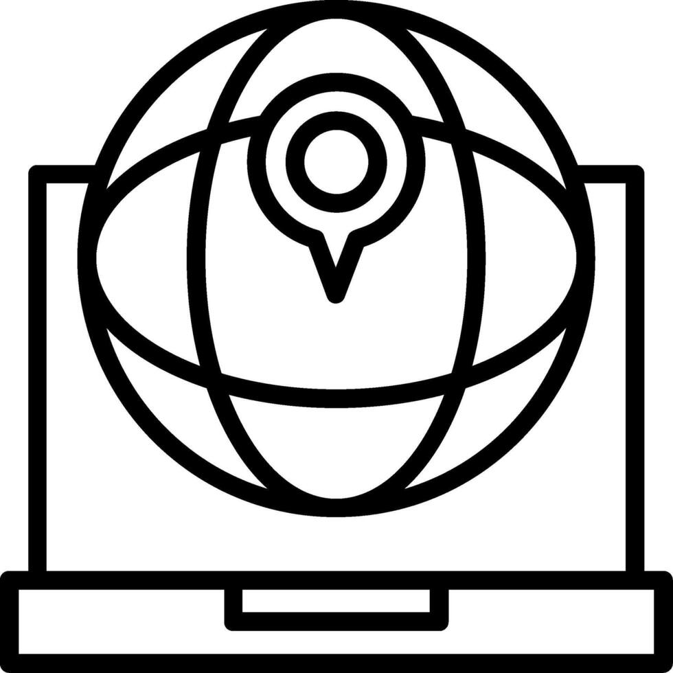 World Location Line Icon vector