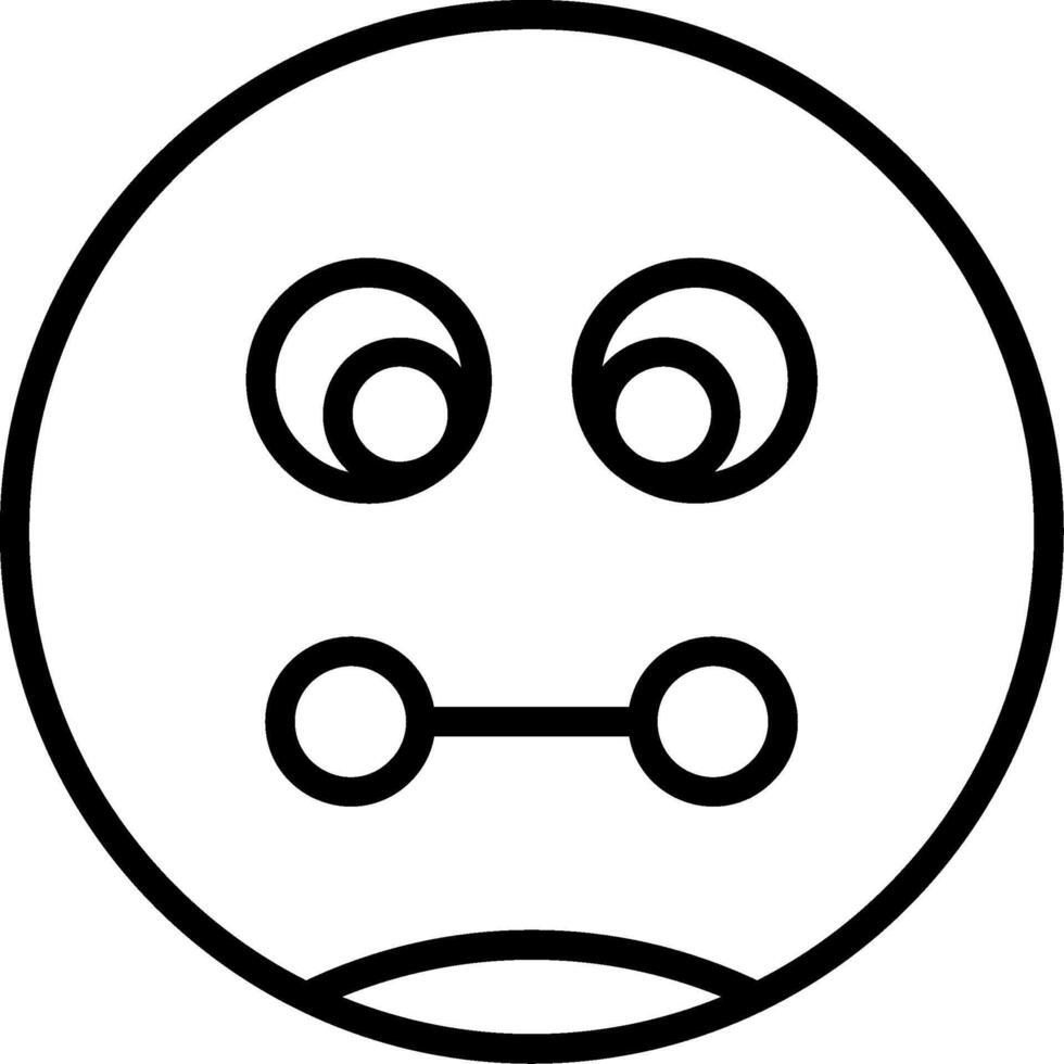 Nauseated Face Line Icon vector