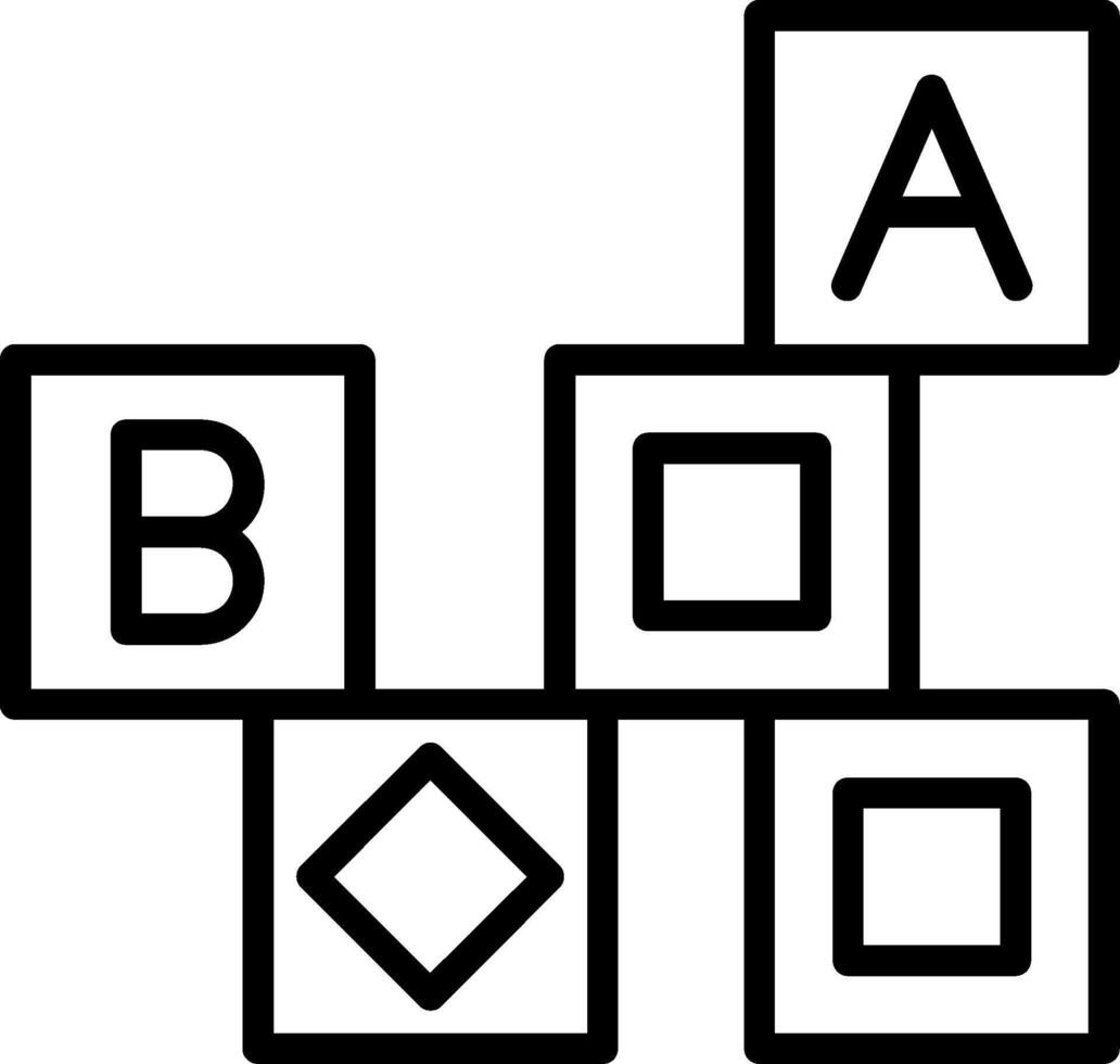 Blocks Line Icon vector