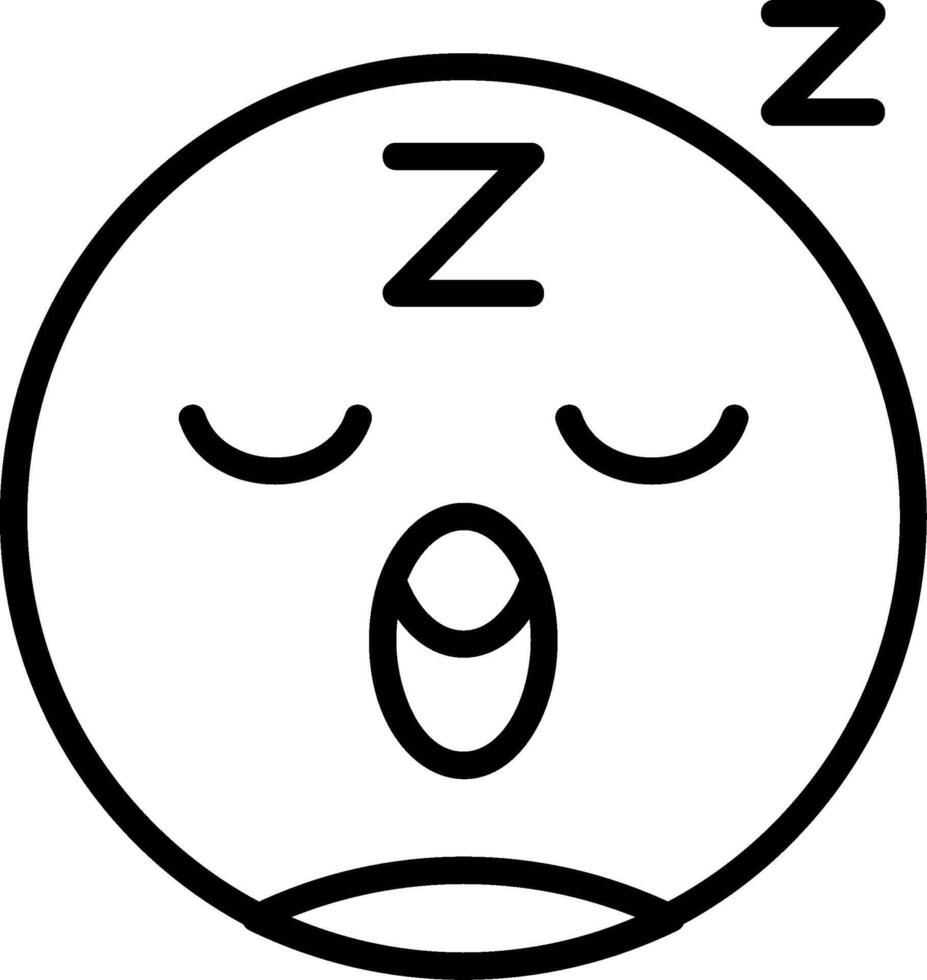 Sleepy Face Line Icon vector