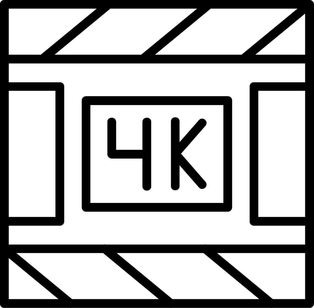 4k Film Line Icon vector