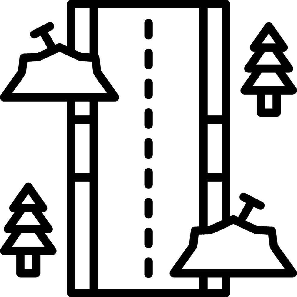 Roadworks Line Icon vector