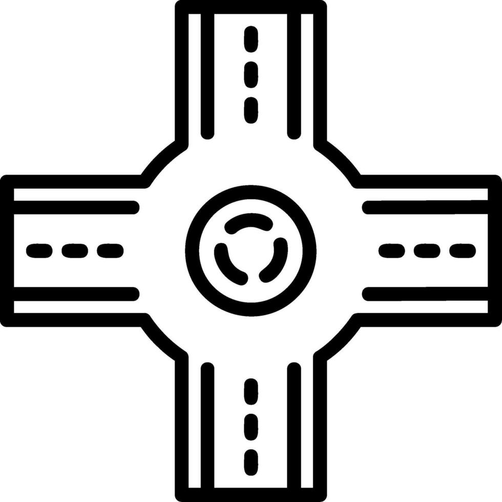 Roundabout Line Icon vector