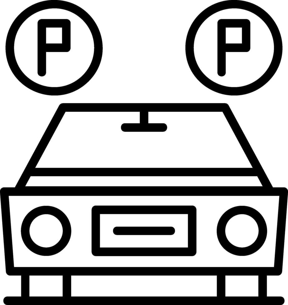 Car Park Line Icon vector