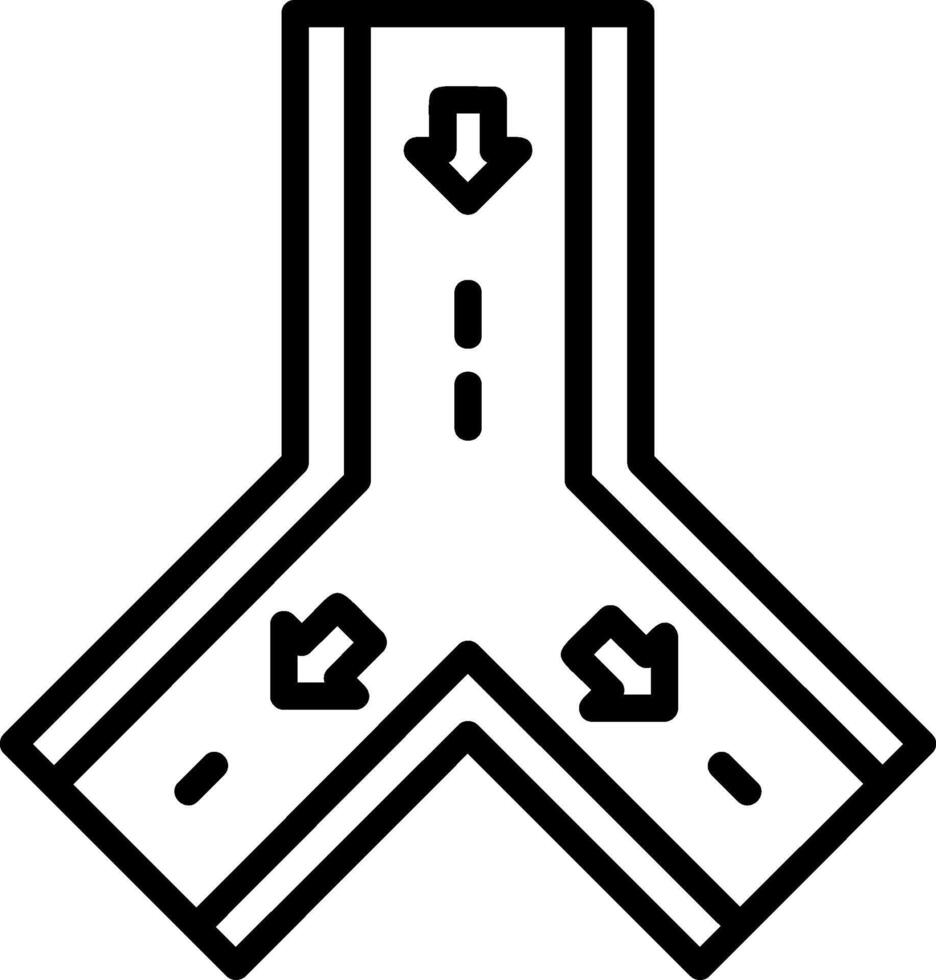 Road Split Line Icon vector