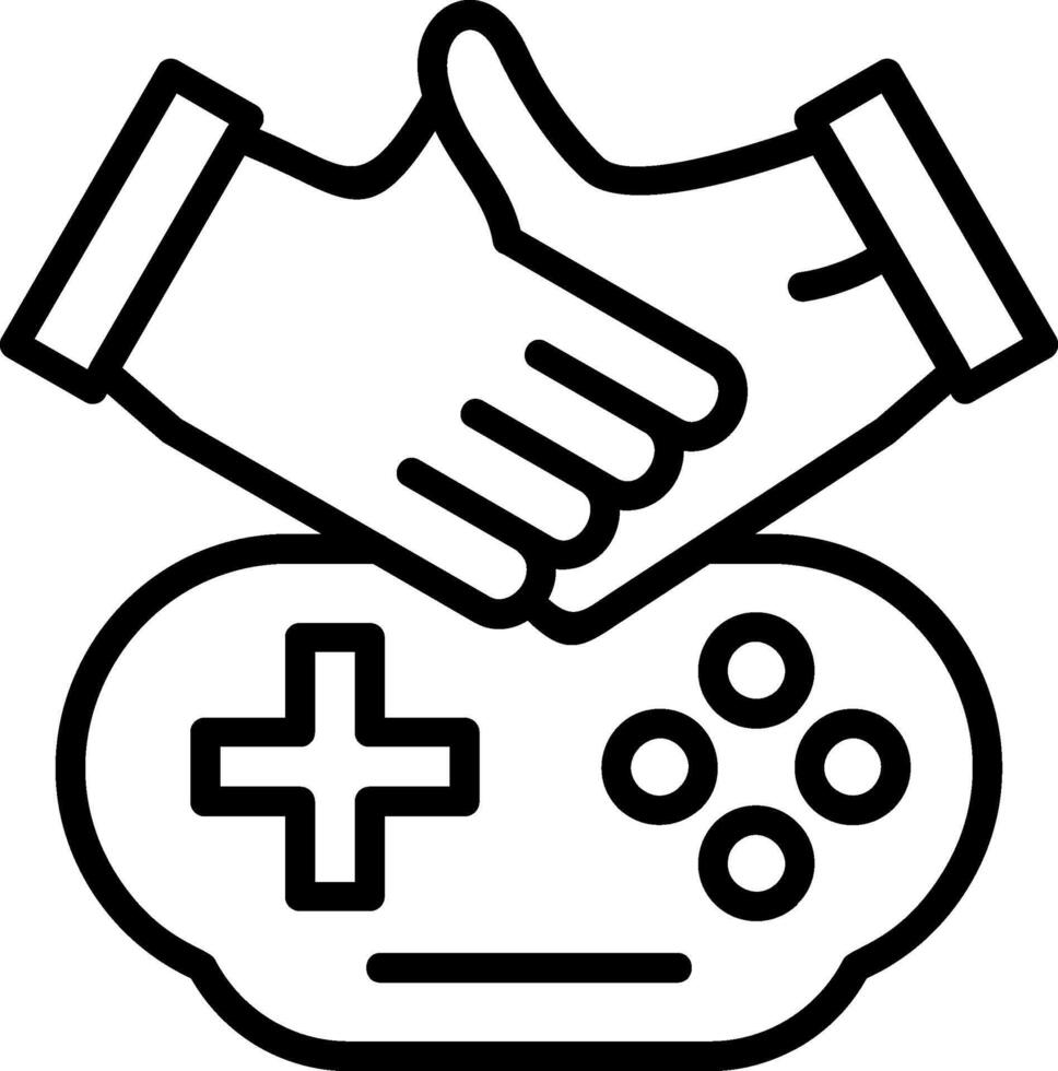 Game Handshake Line Icon vector