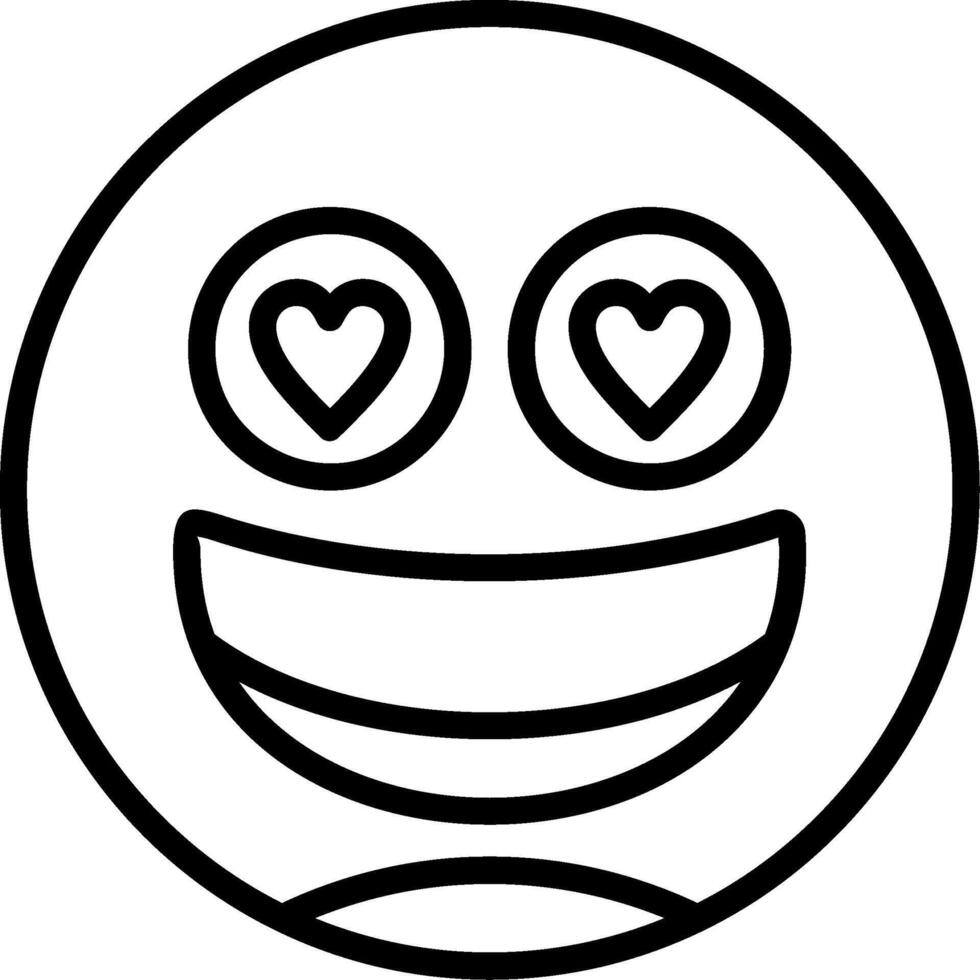 Smiling Face with Heart Ey Line Icon vector