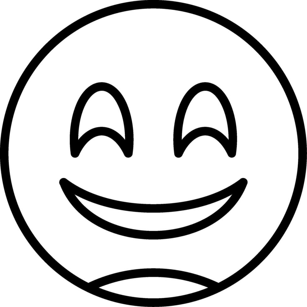 Grinning Face with Smiling Line Icon vector