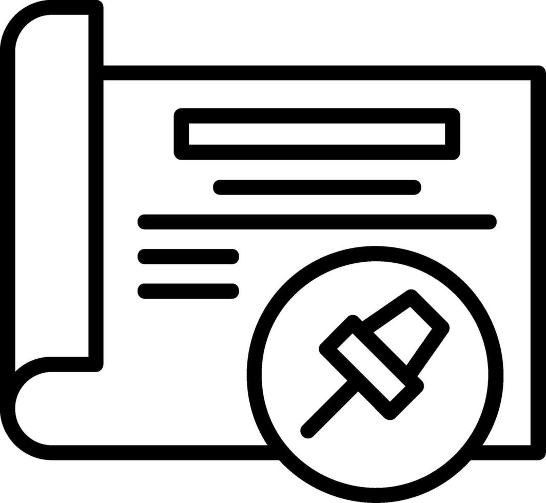 Pin Line Icon vector