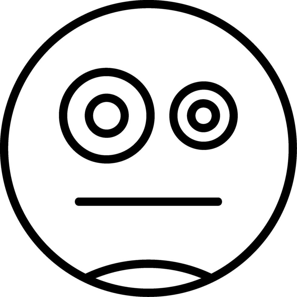 Neutral Face Line Icon vector