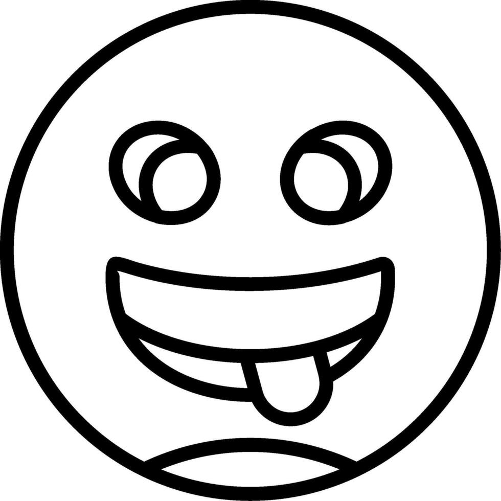 Squinting Face with Tongue Line Icon vector