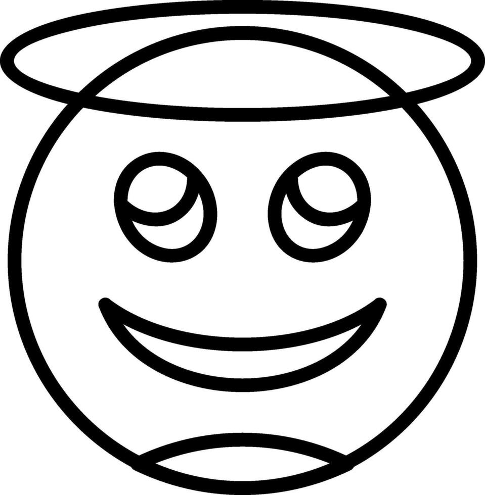 Smiling Face with Halo Line Icon vector