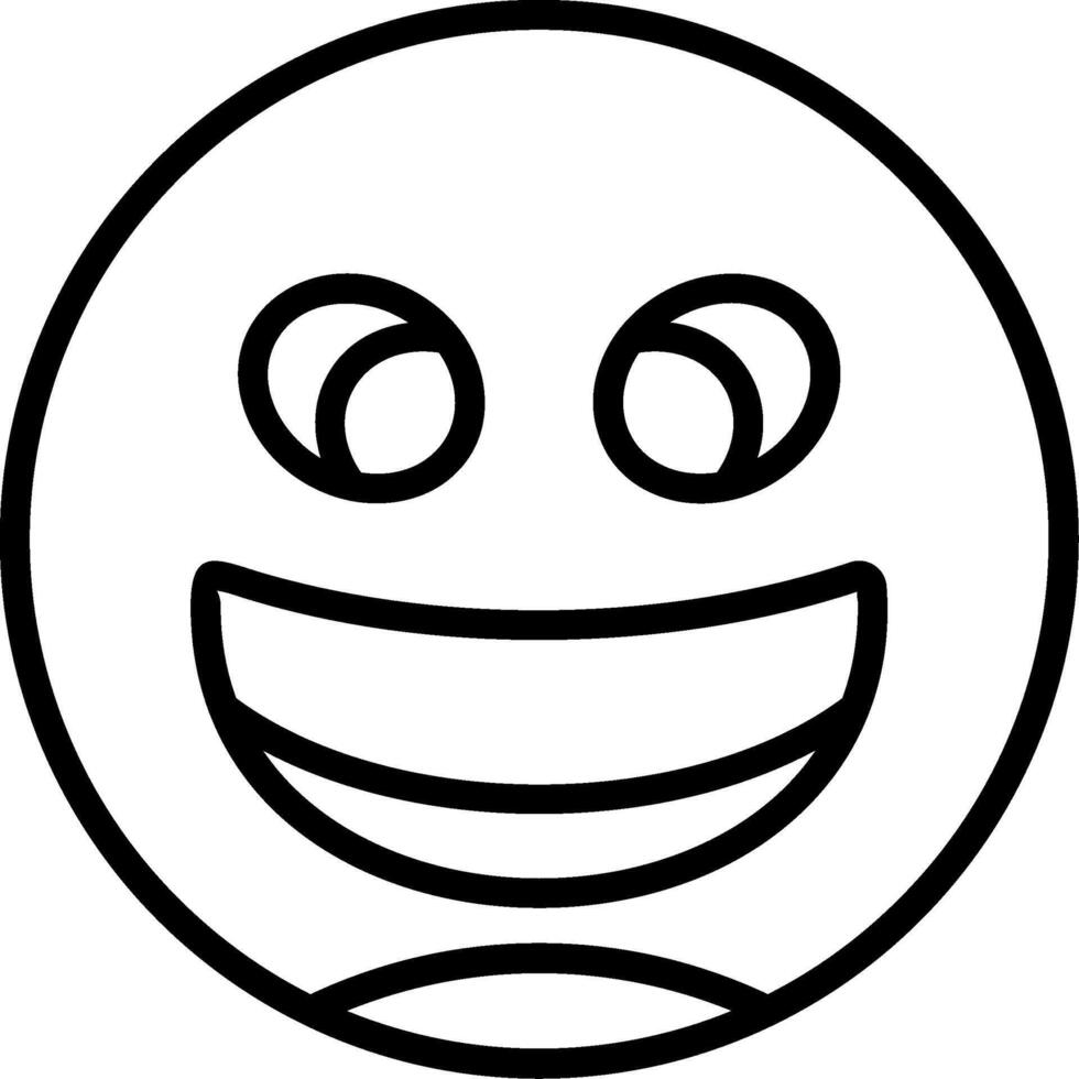 Grinning Squinting Face Line Icon vector