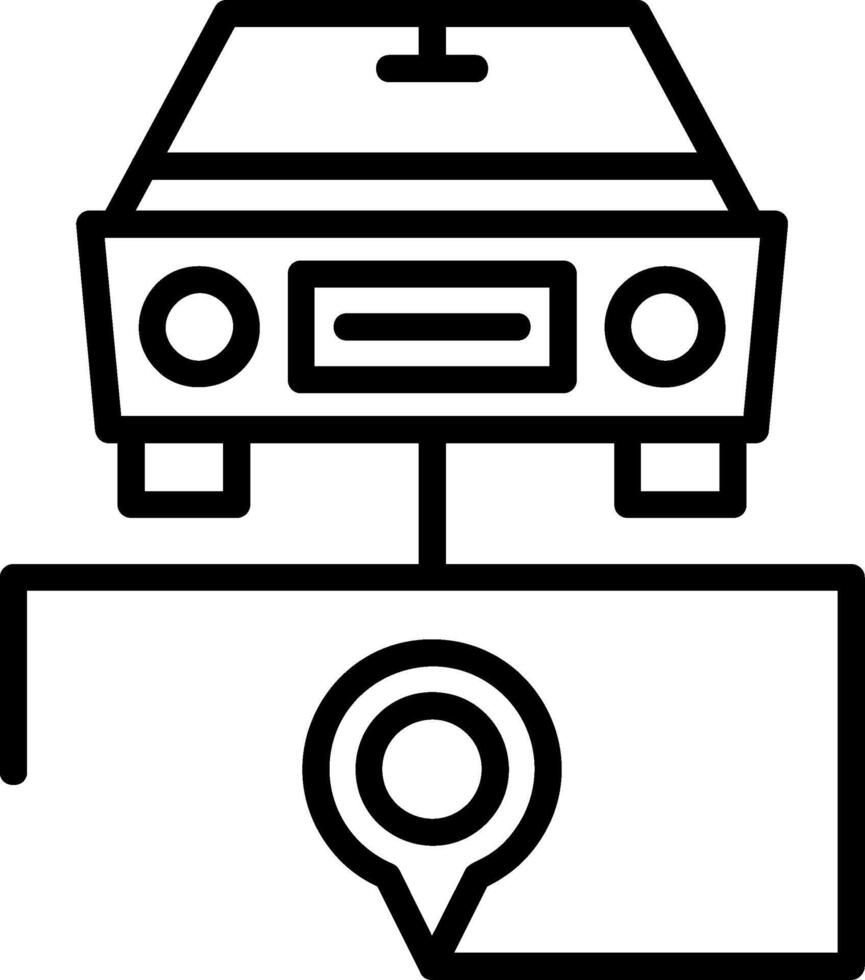 Driving Route Line Icon vector
