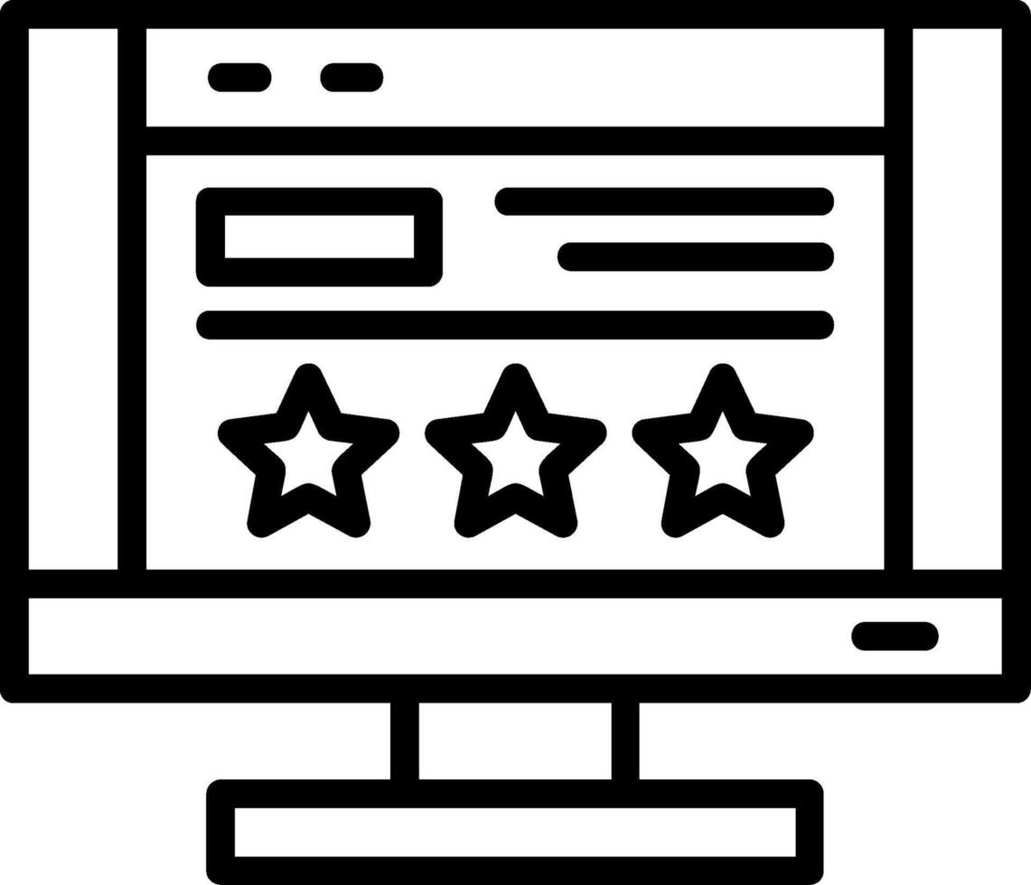 Website Rating Line Icon vector