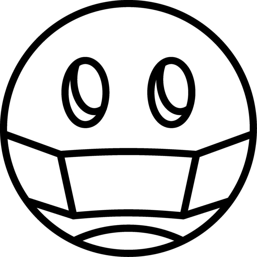 Face with Medical Mask Line Icon vector