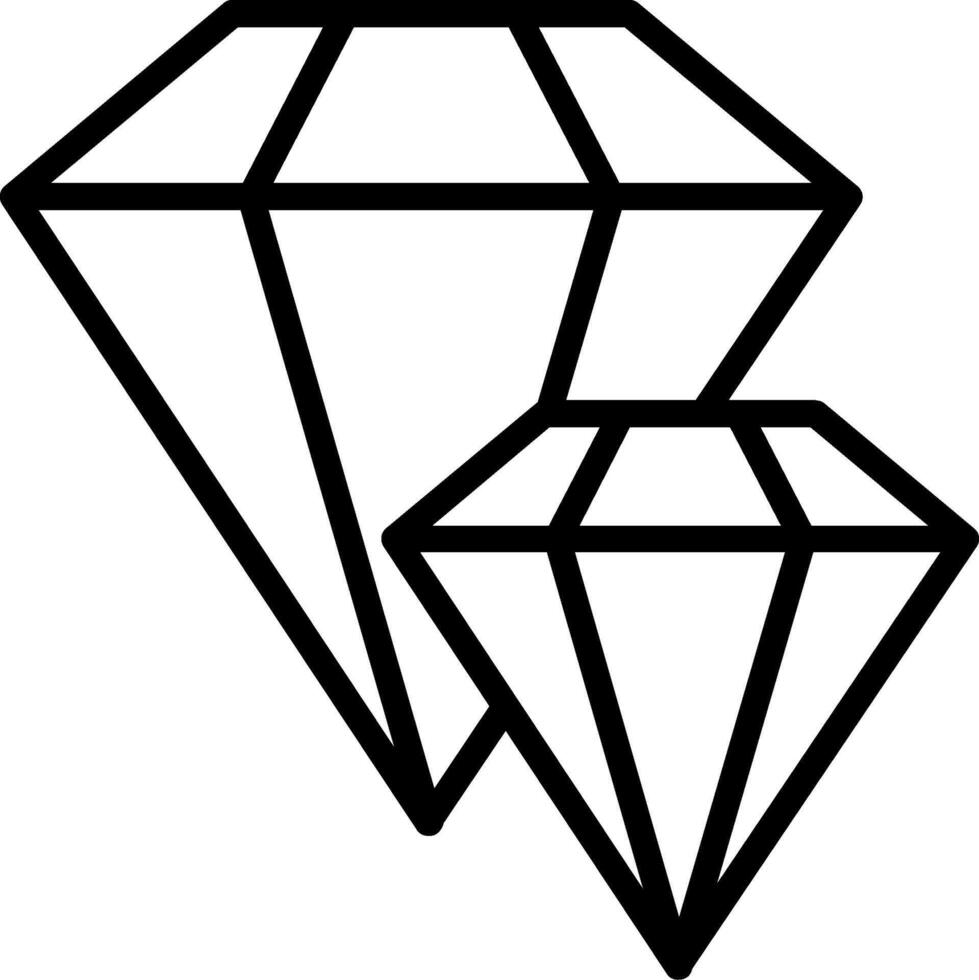 Diamonds Line Icon vector