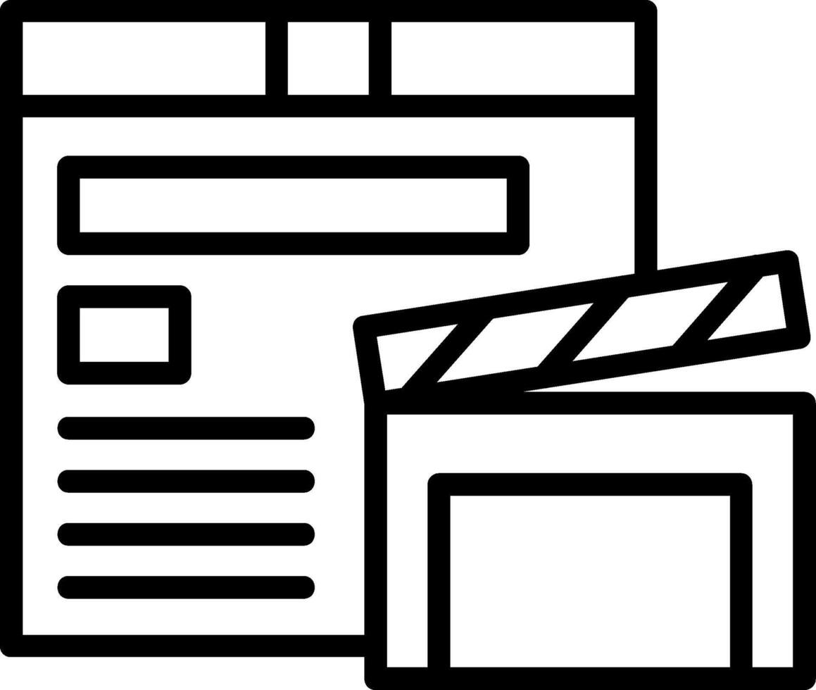 Movie Poster Line Icon vector