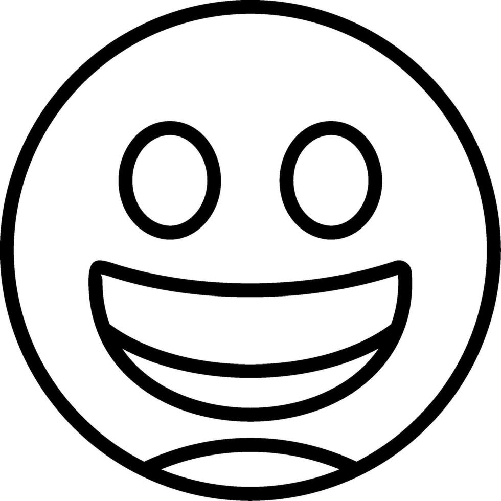 Beaming Face with Smiling E Line Icon vector