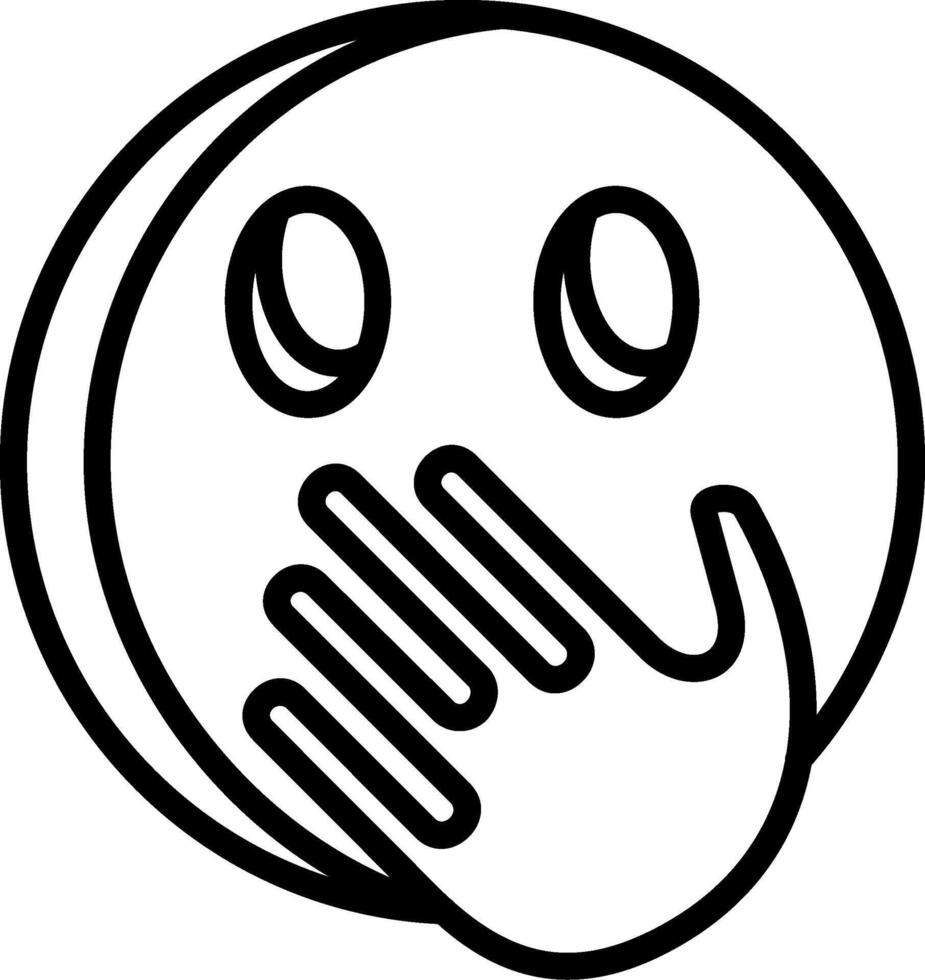 Face with Hand Over Mouth Line Icon vector