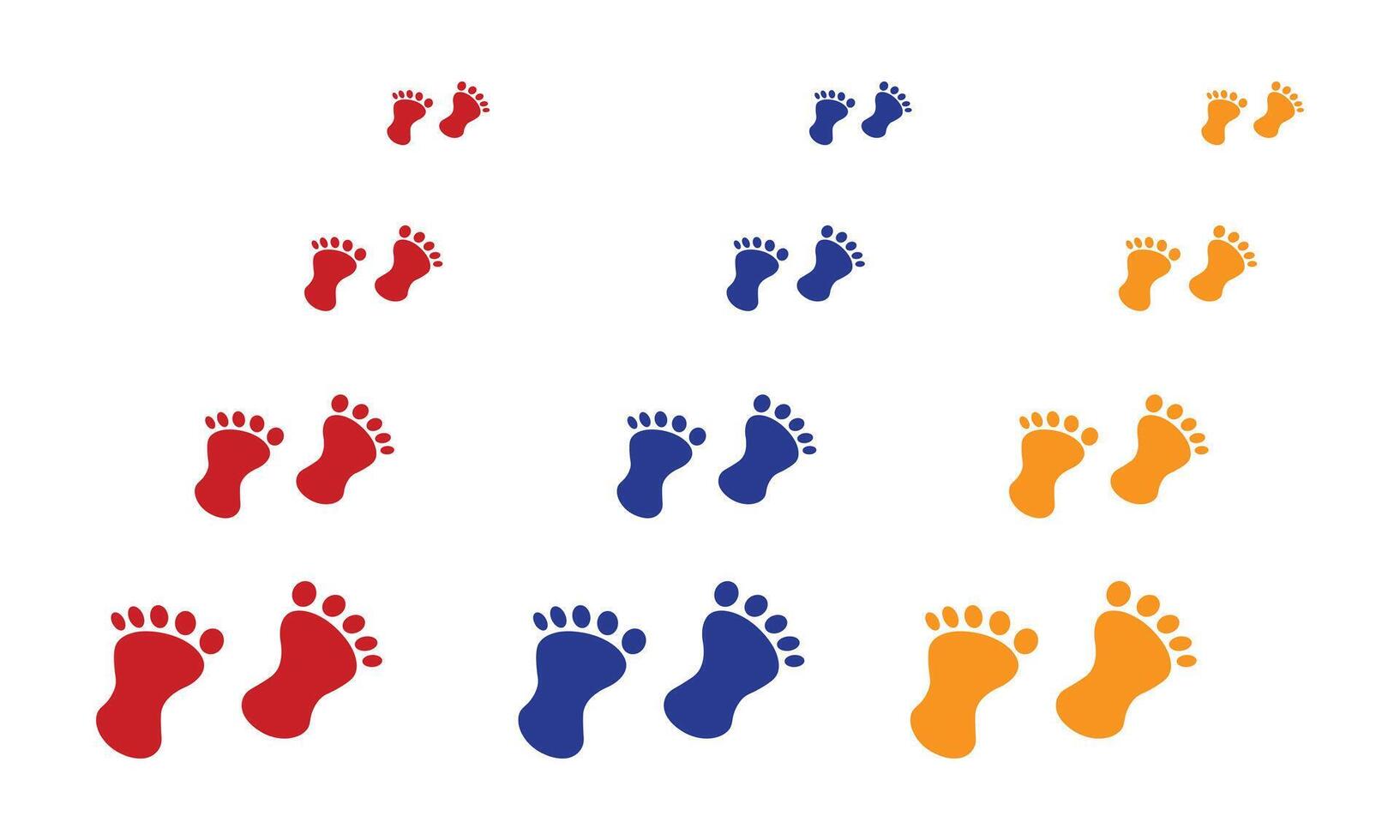 Footprint icon. Human footprints illustration. Childlike design of multiple pairs of footprints. Track walking icon. vector
