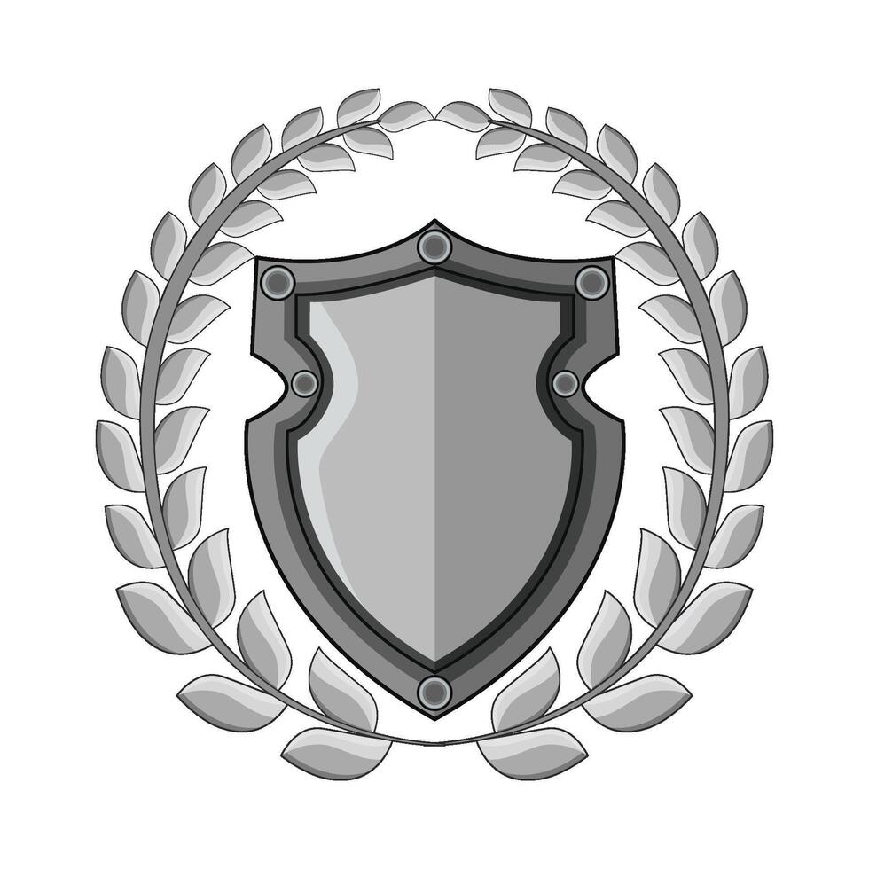 Shield Surrounded by Laurel Wreath vector