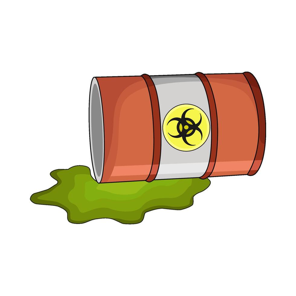 illustration of radioactive barrel spill vector